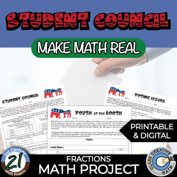 Preview of Student Council -- Fraction & Pie Chart - 21st Century Math Project