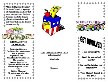 Preview of Student Council Informational Brochure