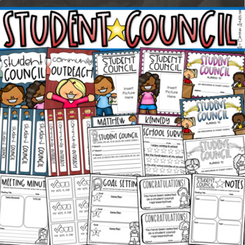 Preview of Student Council Leadership Government Forms Awards Binder Covers EDITABLE BUNDLE
