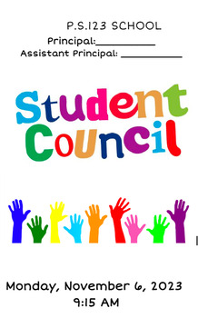 Preview of Student Council Materials (editable)