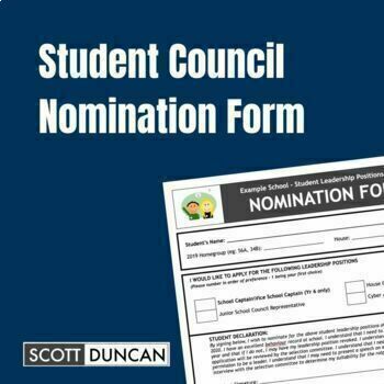 Preview of Student Council Nomination Form