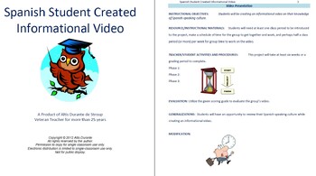 Preview of Spanish Student Created Informational Video