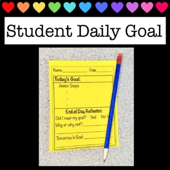 Preview of Accountability - Student Daily Goal / Reflection - Behavior Management