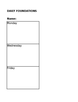 Preview of Student Daily Plan Sheet