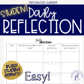 Preview of Daily Reflection- Self-Assessment for Projects, PBL, Station Rotation