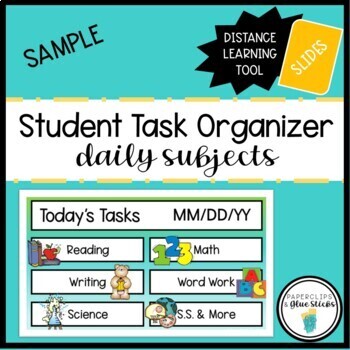 Preview of Student Daily Task Organizer FREEBIE - Distance Learning Slides