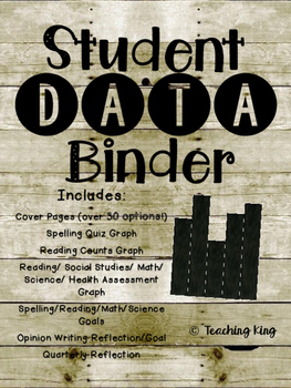Preview of Student Data Binder, Graphs, Goals & Reflection: Shiplap Farmhouse Country Chic