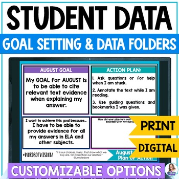 Preview of Student Data Tracker Binder - Goal Setting, Data Tracking Sheets, & Reflections