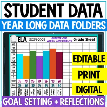 Preview of Student Data Tracker Binder - Goal Setting, Data Tracking Sheets, & Reflections