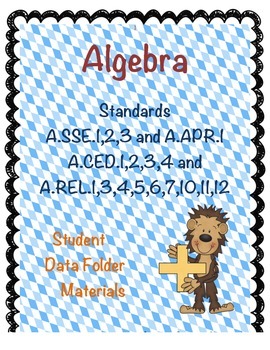 Preview of Student Data Folders - High School Algebra Common Core Math Standards Set