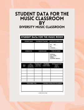 Preview of Student Data For Music Classroom - General, Band, Orchestra, Vocal, Neurodiverse