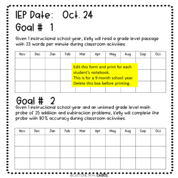 Student Data Notebooks for Special Education-Personalized | TPT