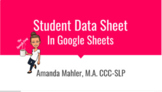 Student Data Sheet - No bells or whistles 