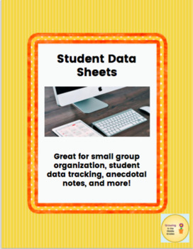 Preview of Student Data Sheets