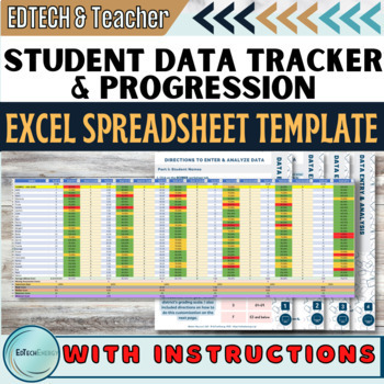 Preview of Student Data Tracker Progress Monitoring Analysis Excel Sheets Workbook 4 Units
