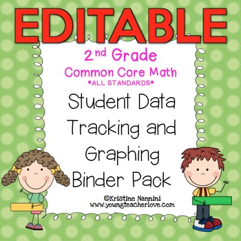 Preview of Student Data Tracking Binder - 2nd Grade Math - Editable