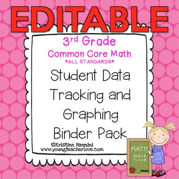 Preview of Student Data Tracking Binder - 3rd Grade Math - Editable