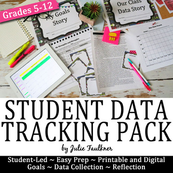 Preview of Student Data Tracking Pack, Goals Portfolio, Printable and Digital