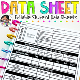 Student Data Tracking | Editable Data Sheet | Print and Digital