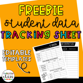 Preview of Student Data Tracking Sheet and Behavior Log FREEBIE