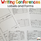 Writing Conference Forms & Lables for Note-Taking - Studen