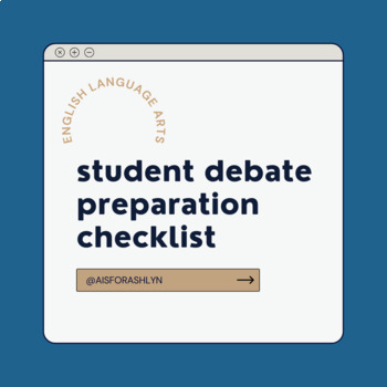 Preview of Student Debate Preparation Checklist 