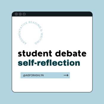 Preview of Student Debate Self-Reflection