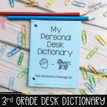Preview of Back to School Third Grade Sight Words Dictionary with Easel Option