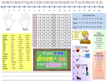 Preview of Student Desk Name Plate Resource Chart