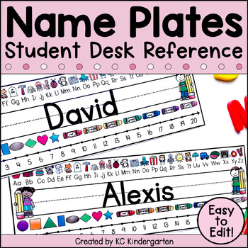 Student Desk Name Plates by KC Kindergarten | TPT