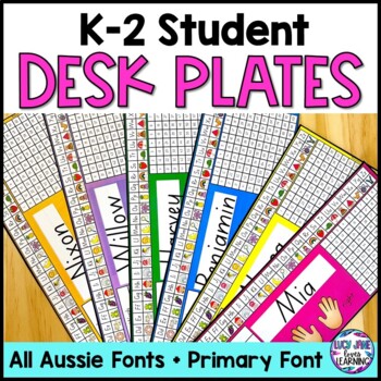 Preview of Student Desk Name Plates Editable | Alphabet Desk Chart | Australian Fonts FREE