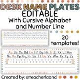 Student Desk Name Plates / Tags! Boho Theme Cursive Alphab