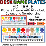Student Desk Name Plates/Tags! Editable! Planets Theme wit