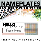 Student Desk Name Plates with Math and Alphabet References