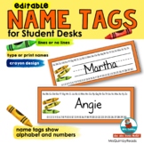 Student Desk Name Tags | Alphabet & Number Line | Crayon T