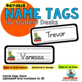 Student Desk Name Tags | Bookworm | Alphabet & Number Line