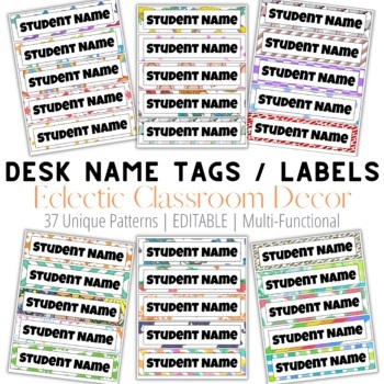 Preview of Student Desk Name Tags | Editable Name Plates | Student Labels
