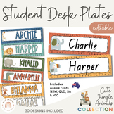 Student Desk Plates & Supply Labels | Cute Jungle Animals 