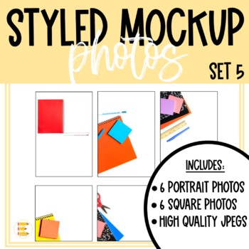 Preview of Student Desk Supplies Mockups