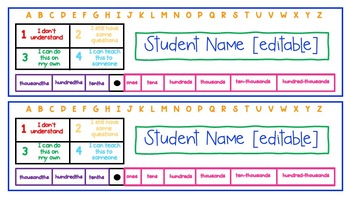 Preview of Student Desk Tags
