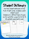 Student Dictionary for sight words, vocabulary and more!