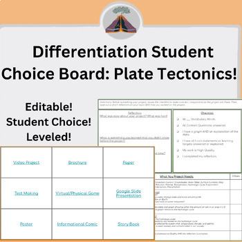 Preview of Student Differentiated Choice Board: Plate Tectonics!