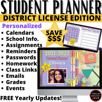 Preview of Student Digital Planner Agenda DISTRICT LICENSE EDITION