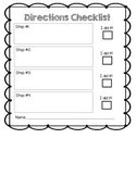 Student Directions Checklist