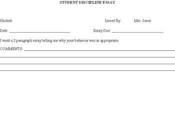 student discipline essay