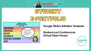 Student E Portfolio Google Slides Template Freebie By Teacherfyi