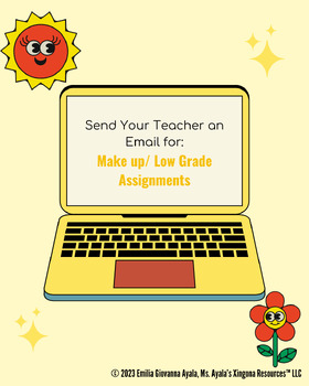 Preview of Student Email Templates: Make up/ Low Grade Assignments