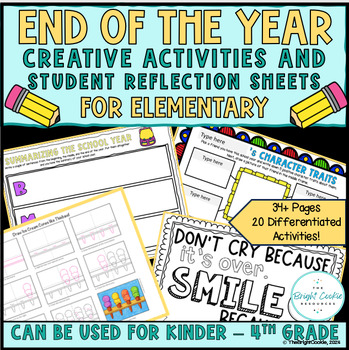 Preview of End of Year Student Reflection and Creative Activities for Elementary - No Prep!