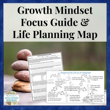 Preview of Back to School or New Year Growth Mindset Focus Guide & Life Map Planning Sheet