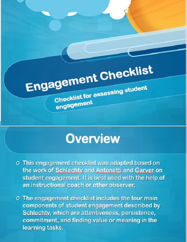 Preview of Student Engagement Checklist